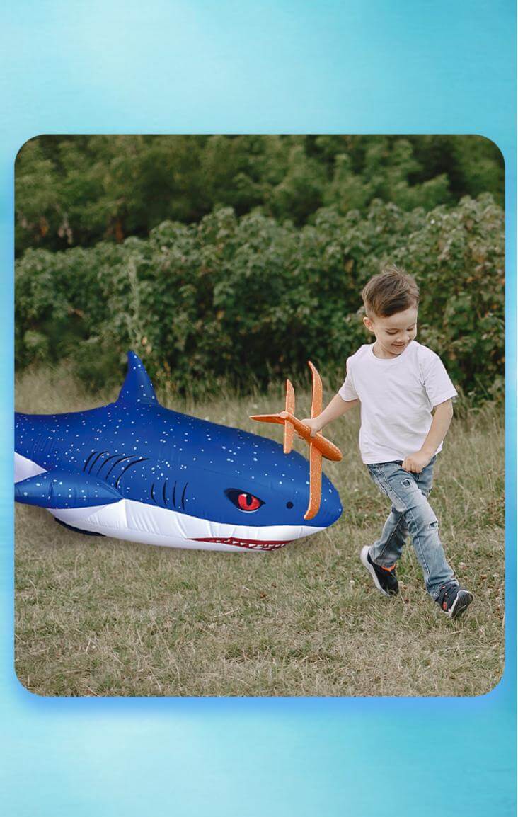 2.4GHz Remote Control Inflatable Shark – 360° Spinning RC Toy with Flexible Control