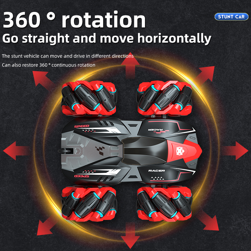 Stunt Two-Sided RC Car Gesture Sensing Drift Light Music Tumbling Toy (4)