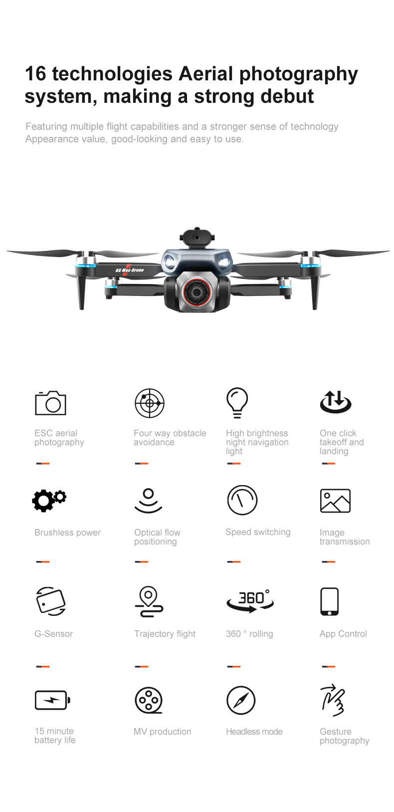 K6 Max Drone 4K Camera Obstacle Avoidance WIFI FPV (11)