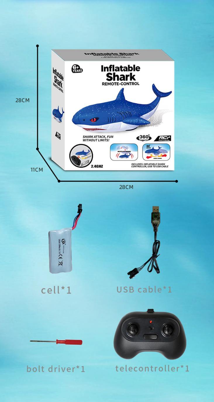 2.4GHz Remote Control Inflatable Shark – 360° Spinning RC Toy with Flexible Control