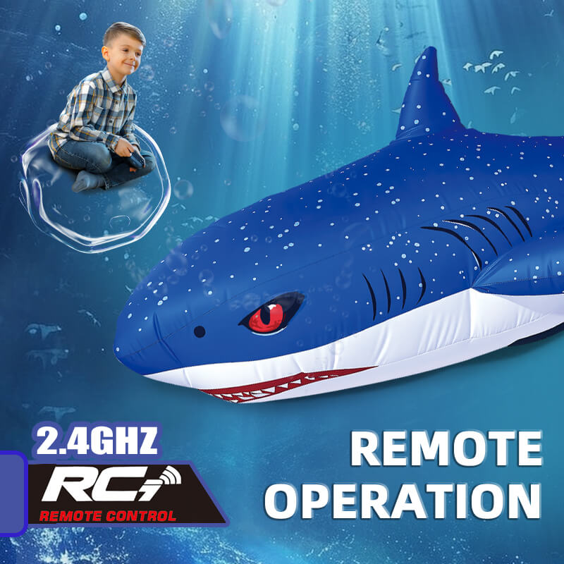 2.4GHz Remote Control Inflatable Shark – 360° Spinning RC Toy with Flexible Control